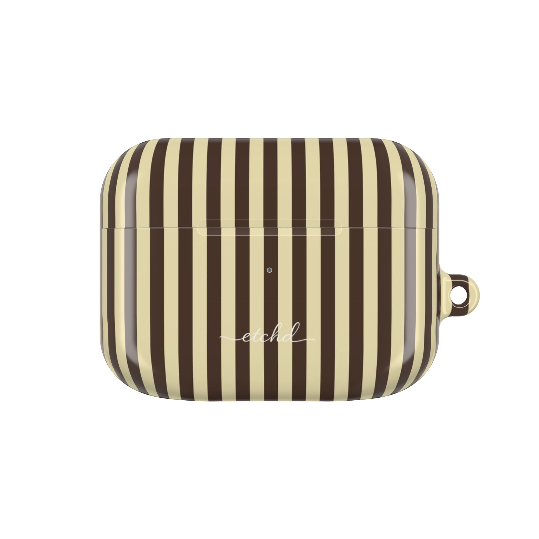 Butter & Brown Striped AirPod Case by etchd