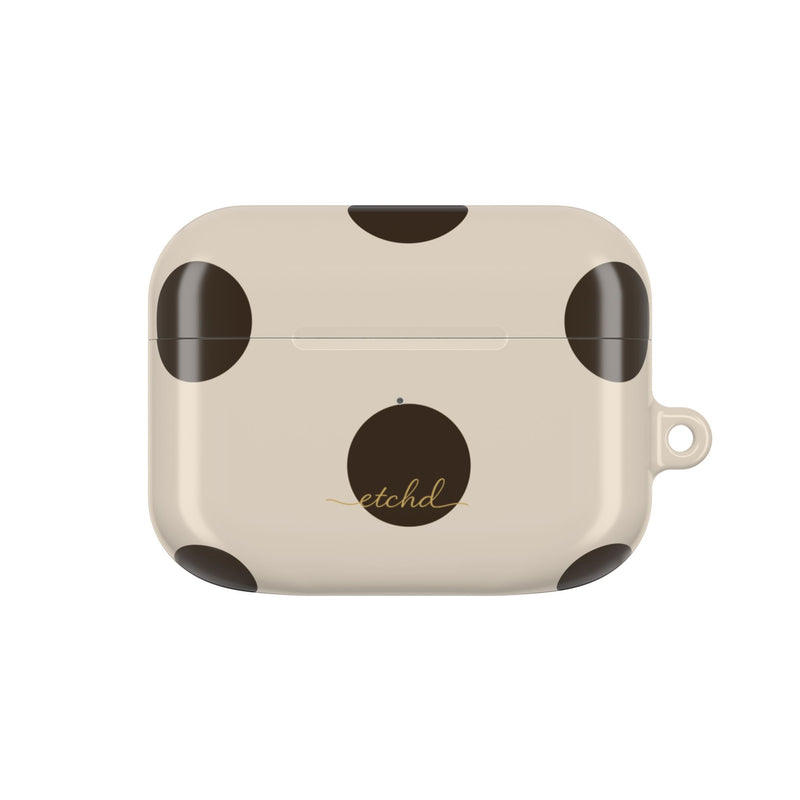Brown & Cream Polka Dot AirPod Case by etchd