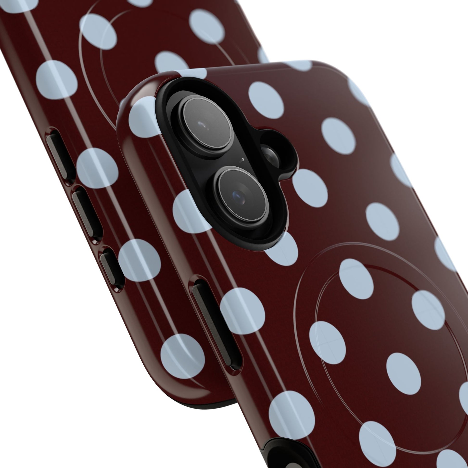 Cherry & Blue Polka Dot Magnetic Phone Case by etchd, view 87