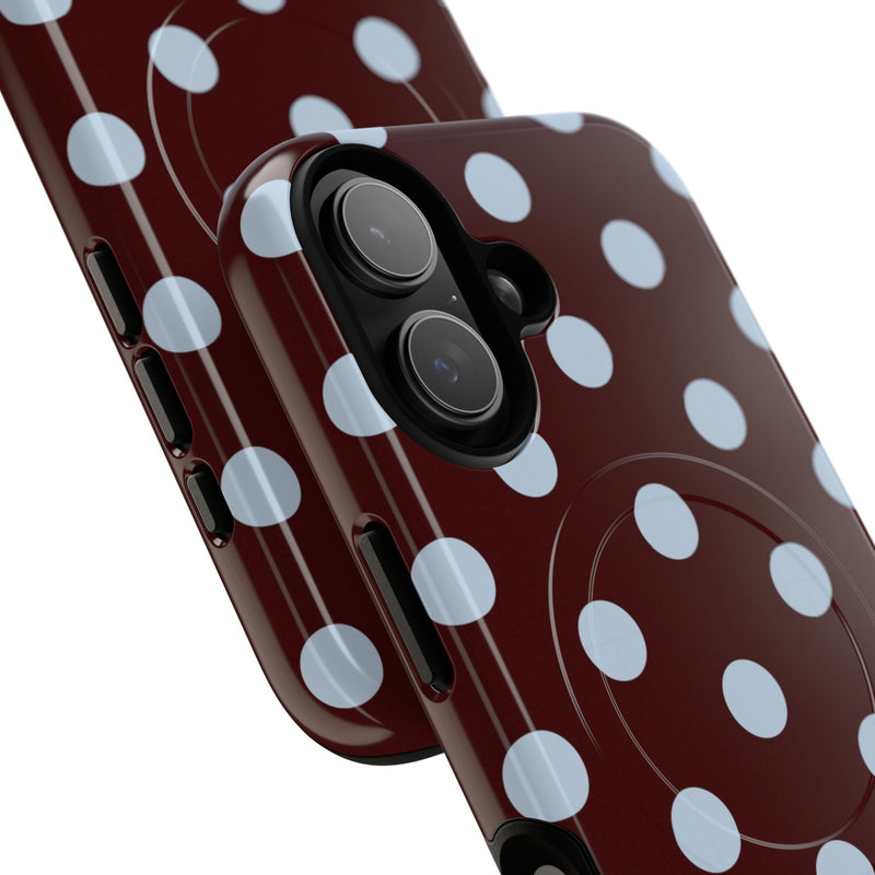 Cherry & Blue Polka Dot Magnetic Phone Case by etchd, view 87