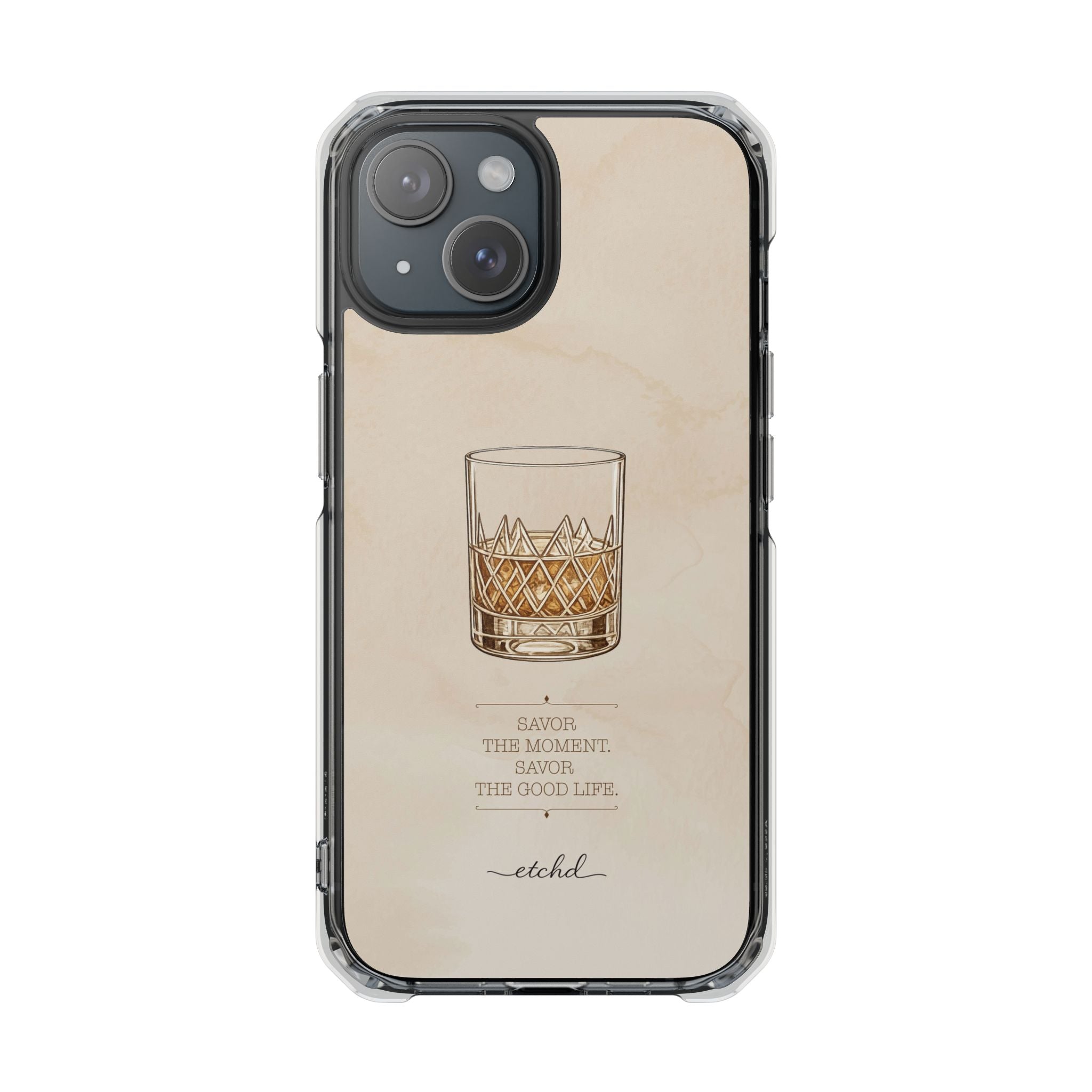 Savor the Moment Clear Magnetic Phone Case by etchd, view 2