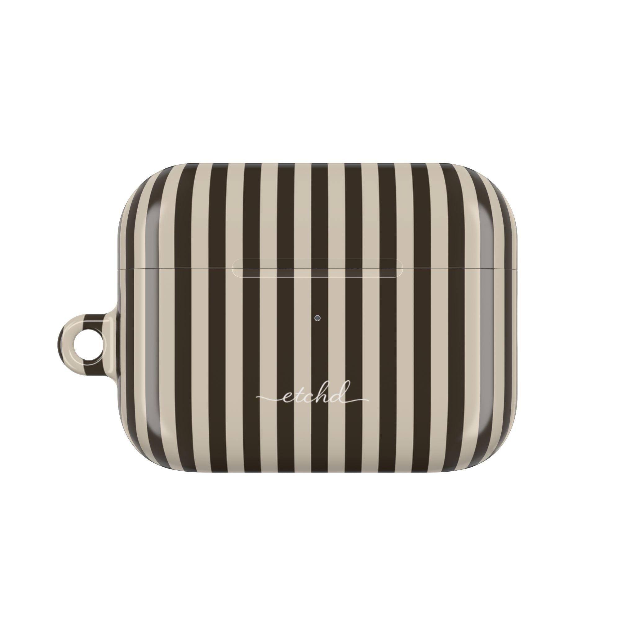 Cream & Brown Striped AirPod Case by etchd, view 2