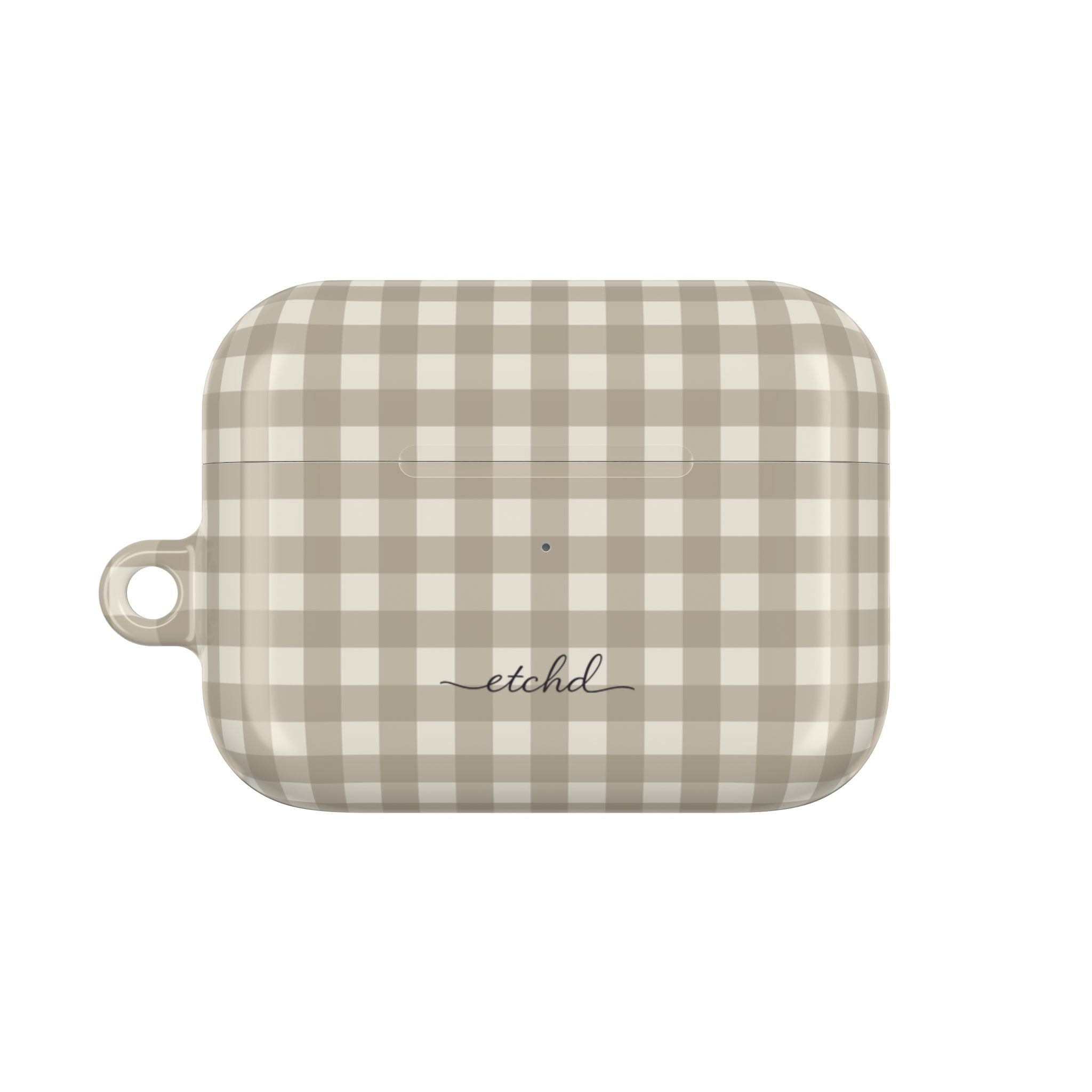 Neutral Gingham AirPod Case by etchd, view 2