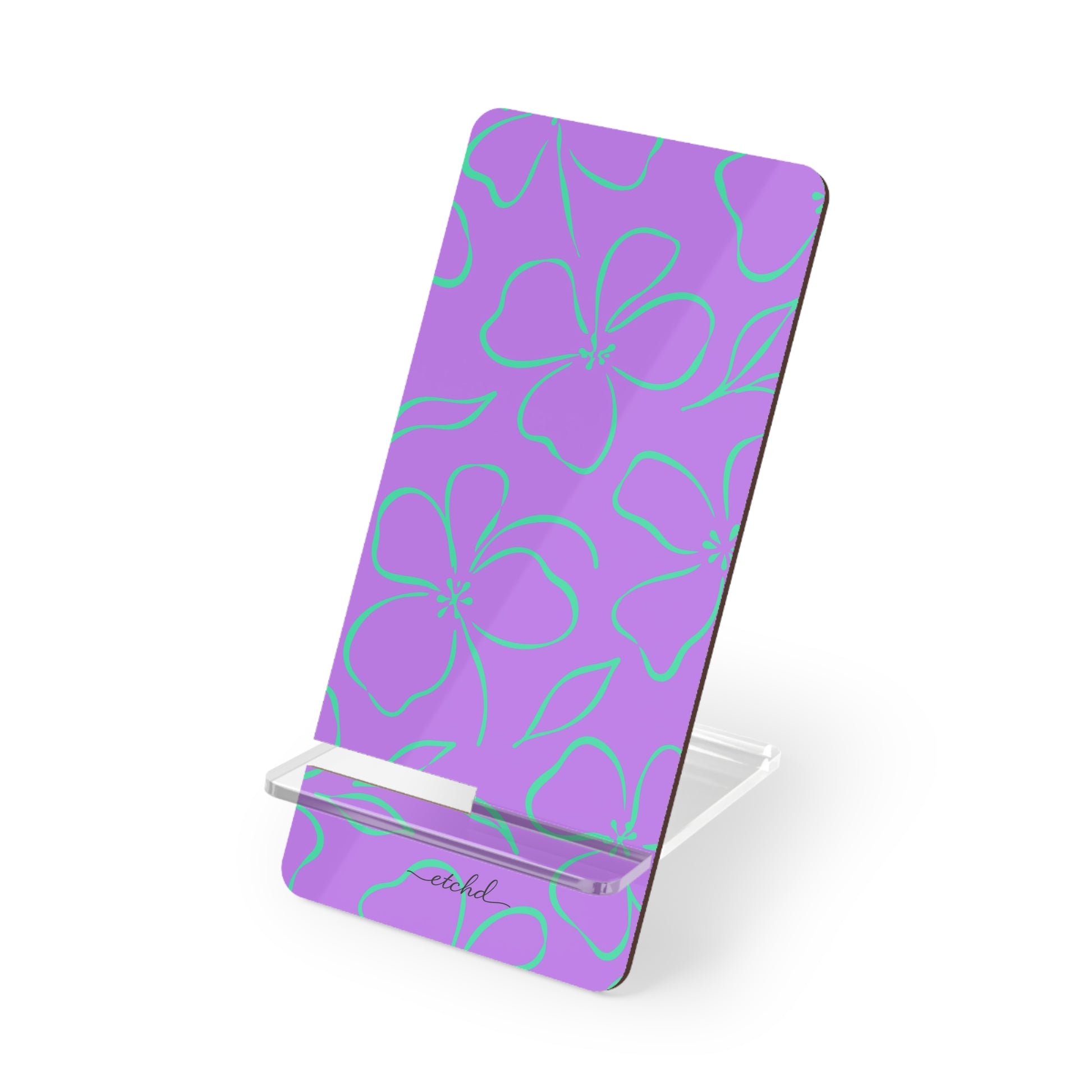Lilac & Hypermint Floral Phone Stand by etchd