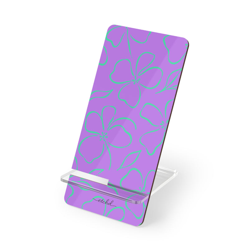 Lilac & Hypermint Floral Phone Stand by etchd