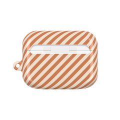 Terracotta & Cream Striped Diagonal AirPod Case by etchd, view 7