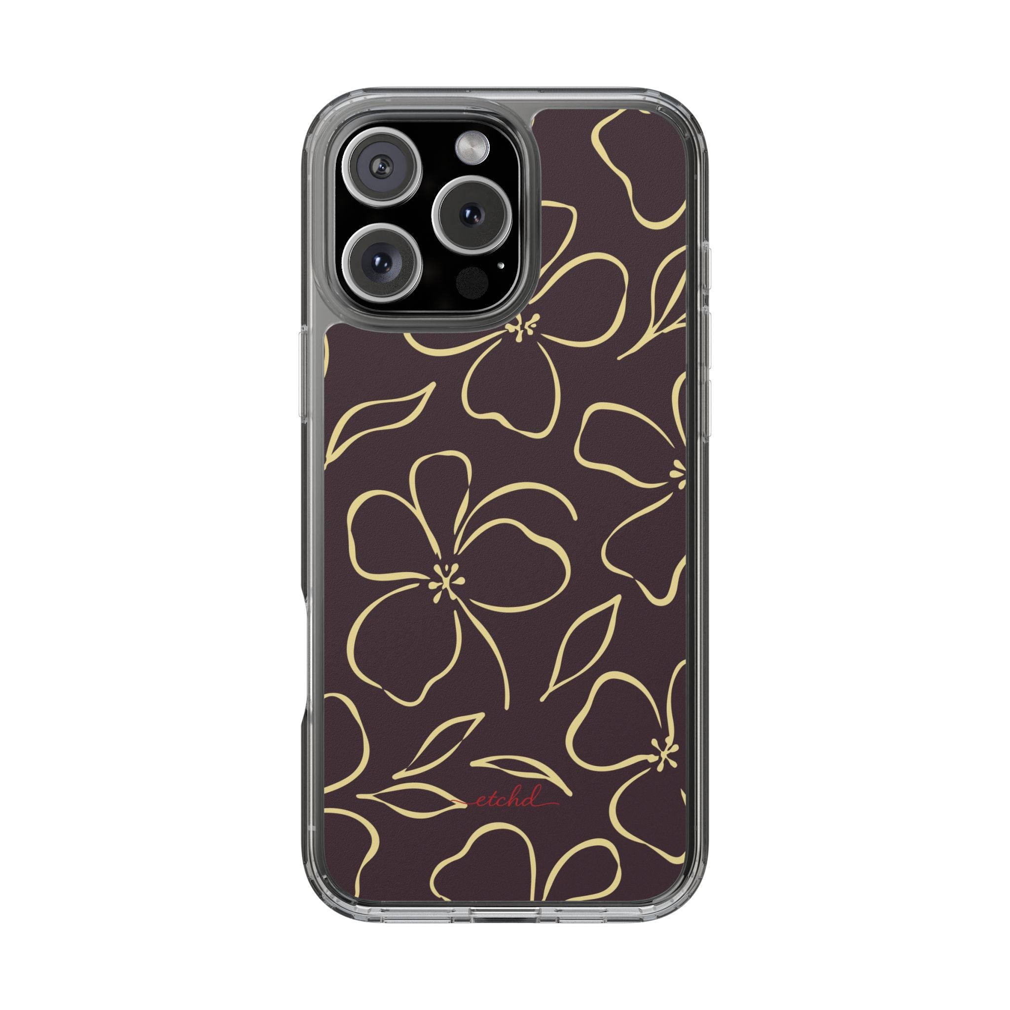Plum & Butter Floral Funda transparente para móvil de etchd