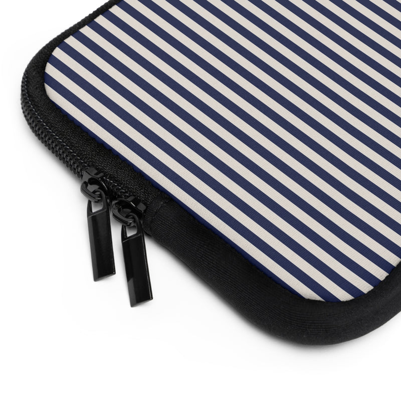 Navy & Cream Striped Laptop Sleeve by etchd, view 12