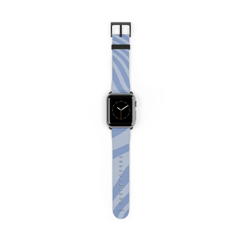 Blue Curved Lines Smartwatch Strap-zoom-