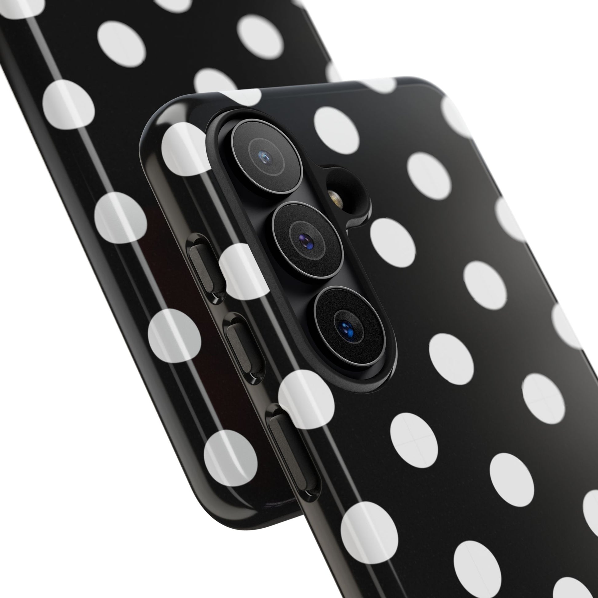 White & Black Polka Dot Phone Case by etchd, view 209