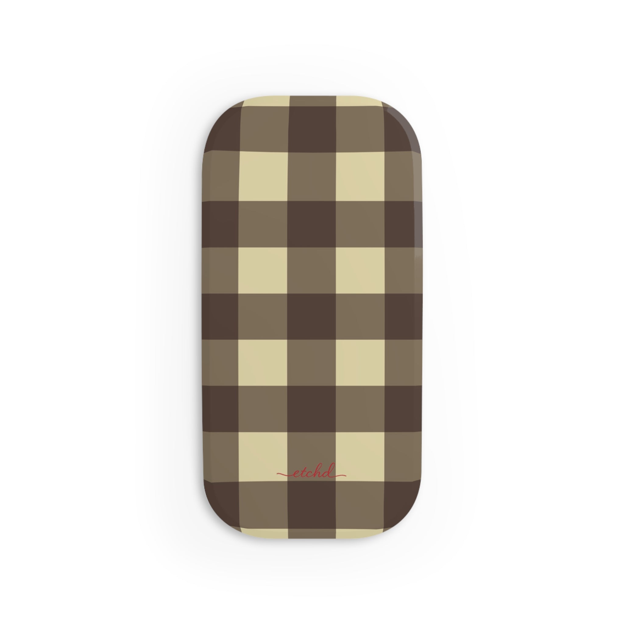 Butter & Brown Gingham Click-On Phone Grip by etchd, view 2