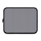 Navy & White Striped Funda para portátil