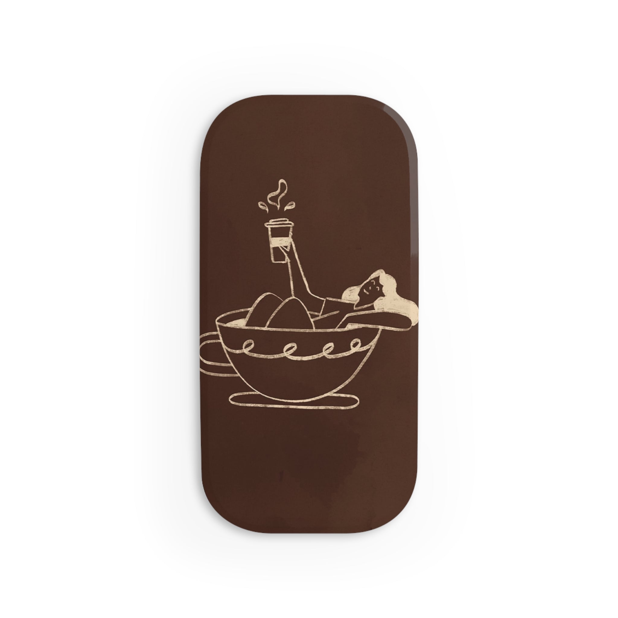 Ladies Espresso Click-On Phone Grip by etchd, view 2