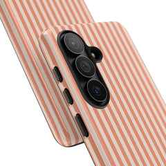 Coral & Cream Striped Phone Case by etchd, view 209