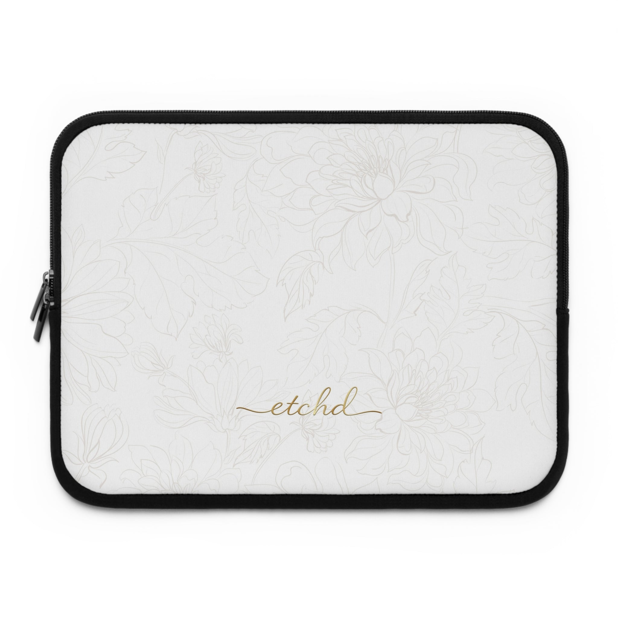 Etchd Signature White Laptop Sleeve – designer laptop sleeve by etchd
