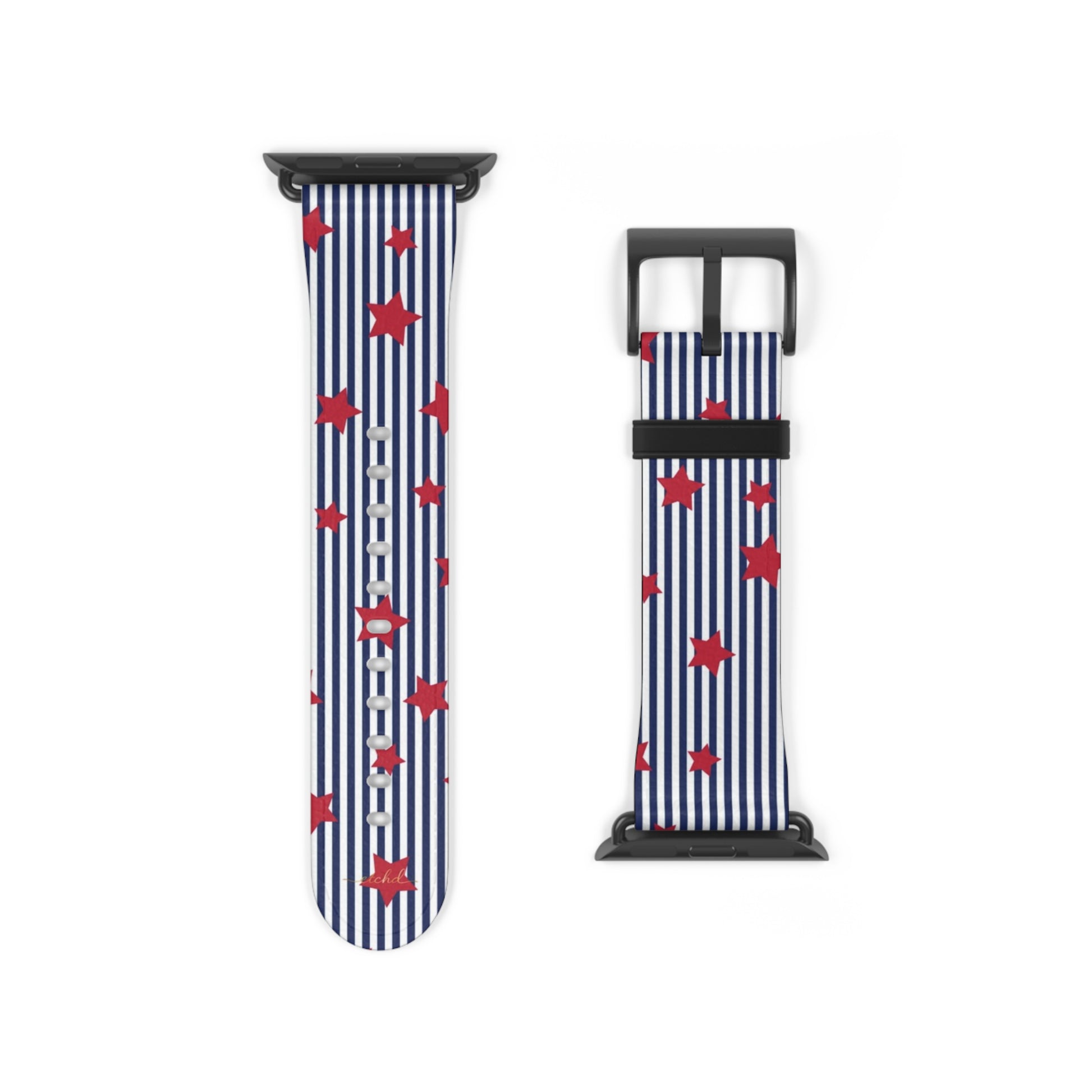 Blue Stripes & Red Stars Smartwatch Strap by etchd, view 9