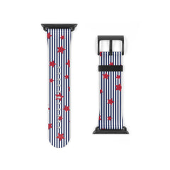 Blue Stripes & Red Stars Smartwatch Strap by etchd, view 9