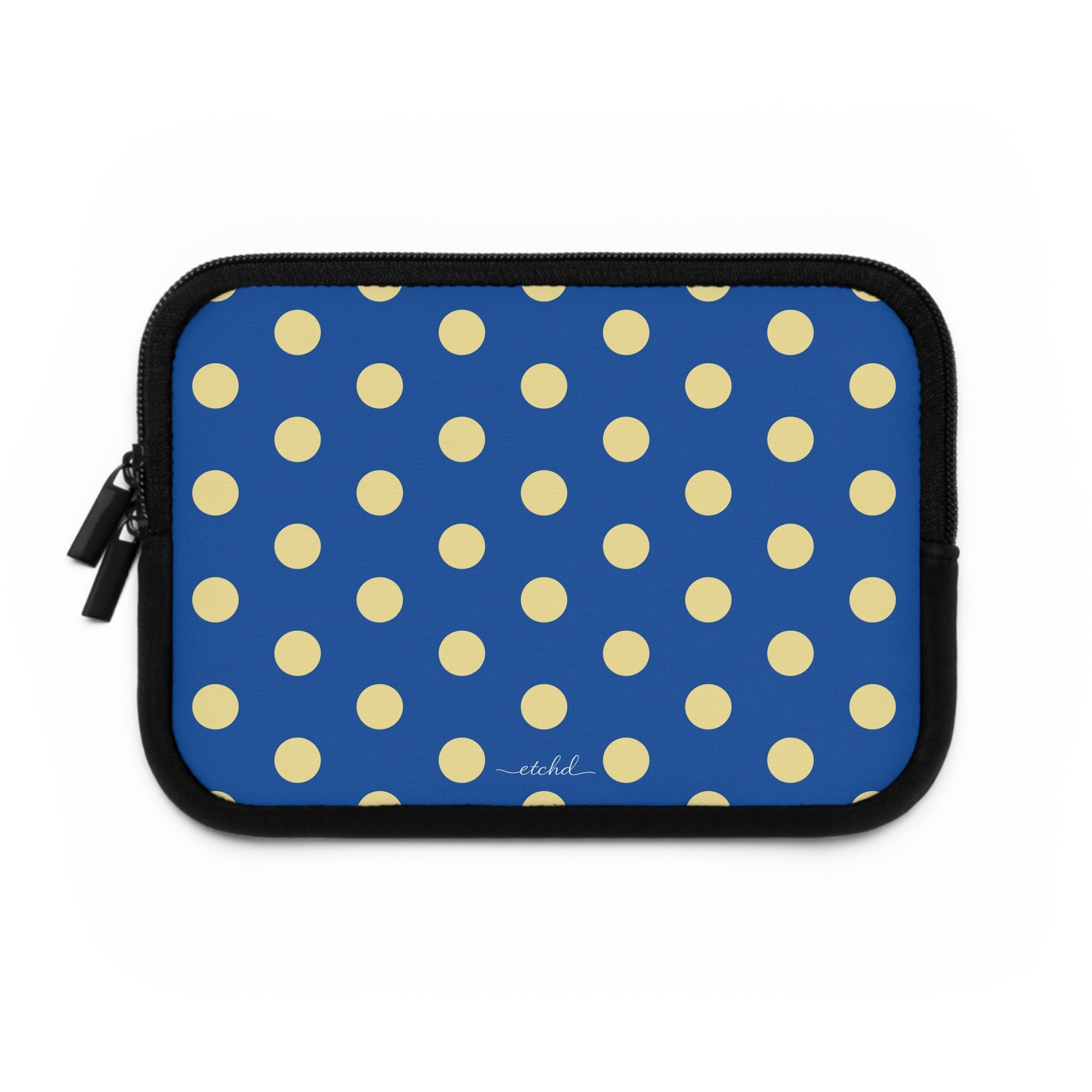Butter And Cobalt Polka Dot Laptop Sleeve by etchd, view 2