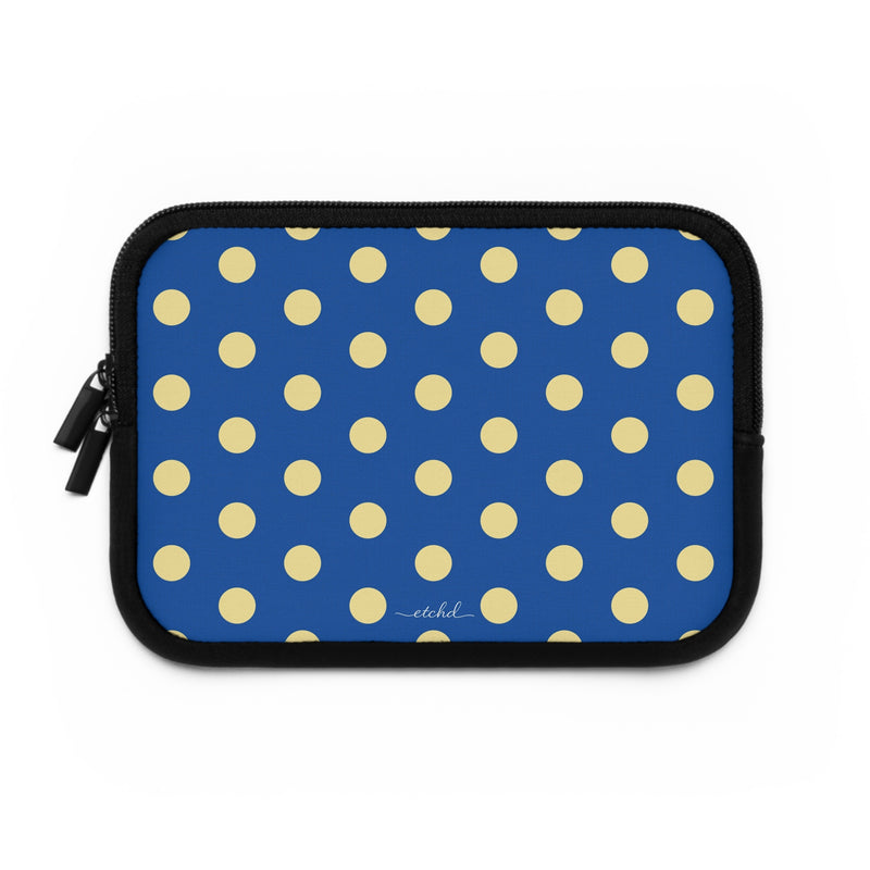 Butter And Cobalt Polka Dot Laptop Sleeve by etchd, view 2