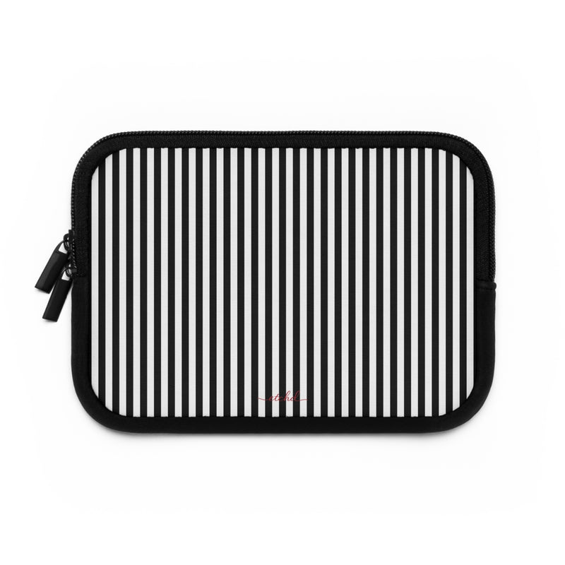 Black & White Striped Custodia per laptop di etchd, vista 2