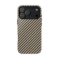 Cream & Brown Striped Diagonal Magnetic Phone Case by etchd, view 31