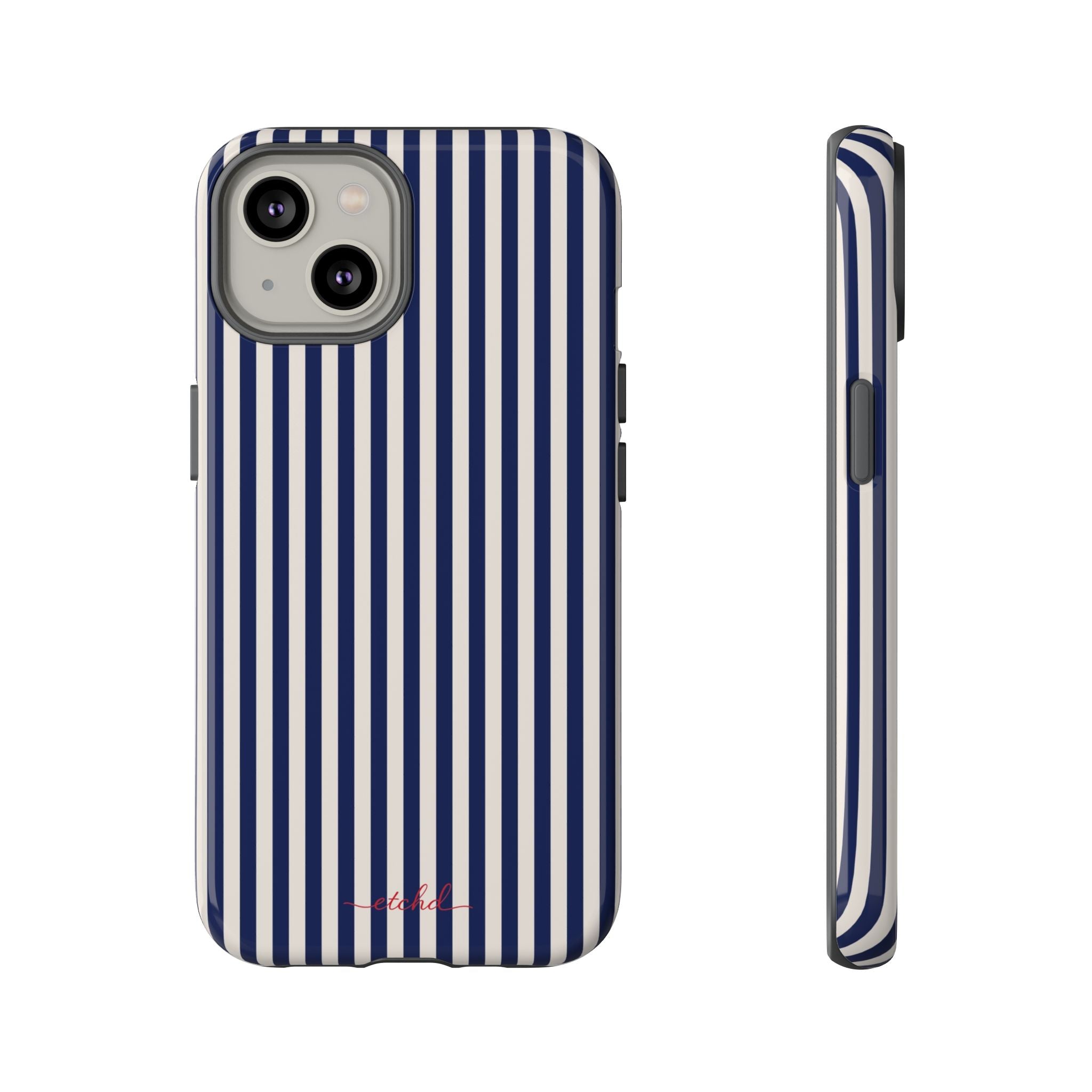 Navy & Cream Striped Phone Case by etchd, view 2