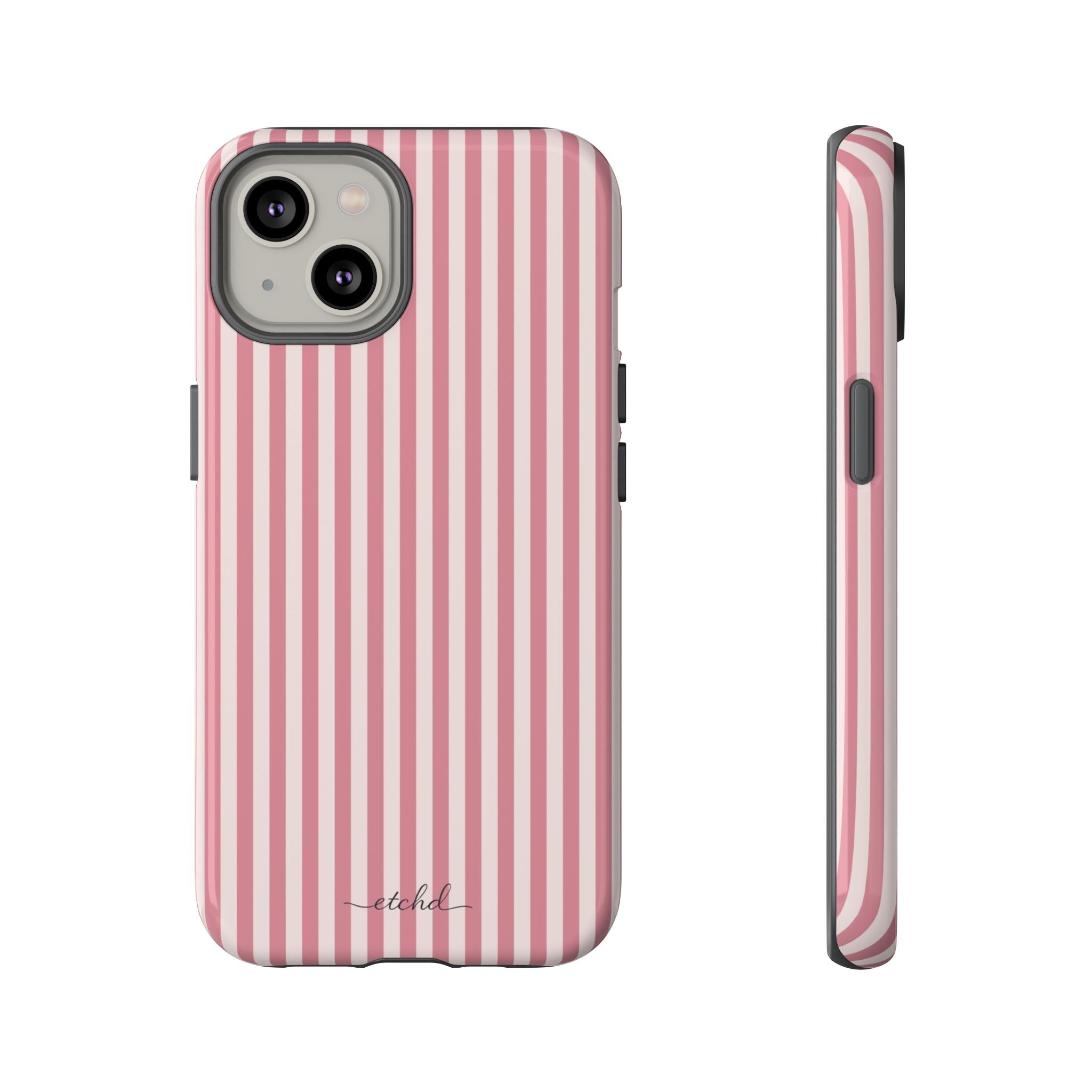 Blush & Cream Striped Funda para móvil de etchd, vista 2