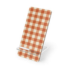 Terracotta & Cream Gingham Phone Stand