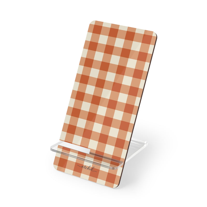 Terracotta Gingham Handyständer-zoom-
