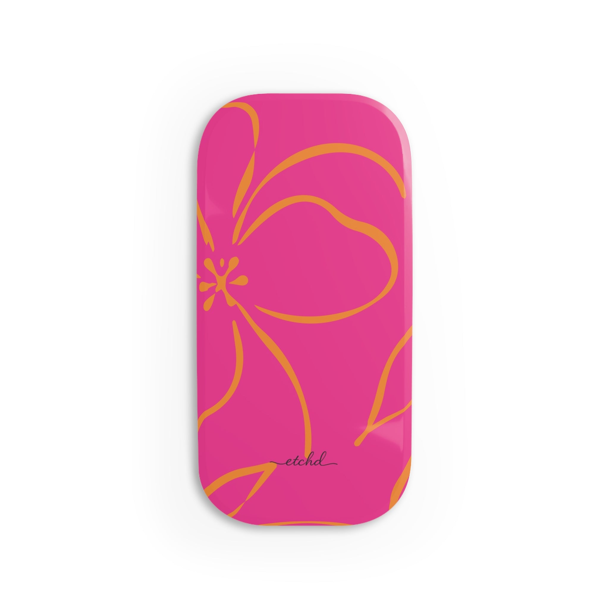 Pink & Orange Floral Anello clip per telefono di etchd