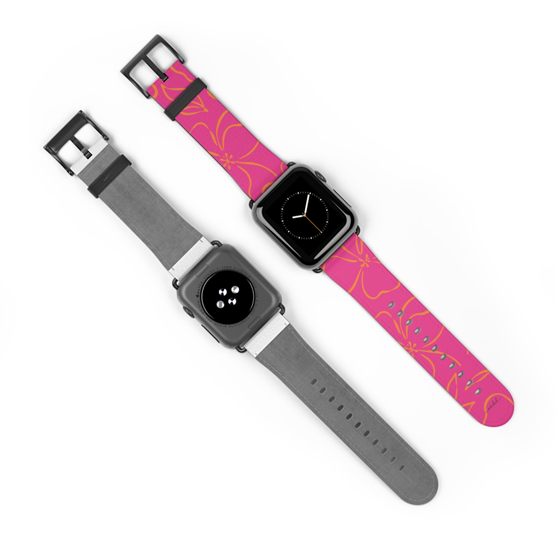 Pink & Orange Floral Smartwatch Strap by etchd, view 10