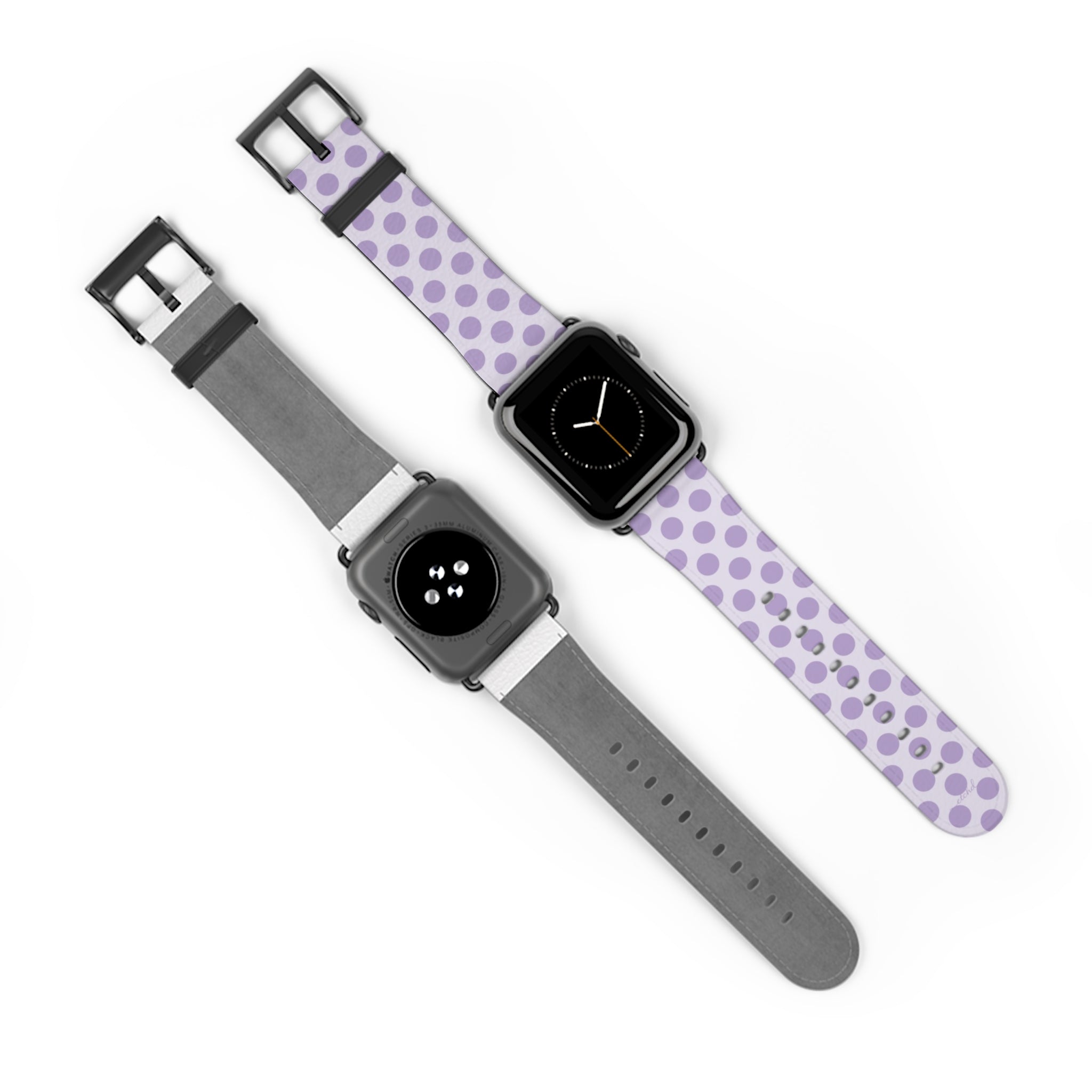 Lilac & Cream Polka Dot Smartwatch Strap by etchd, view 10