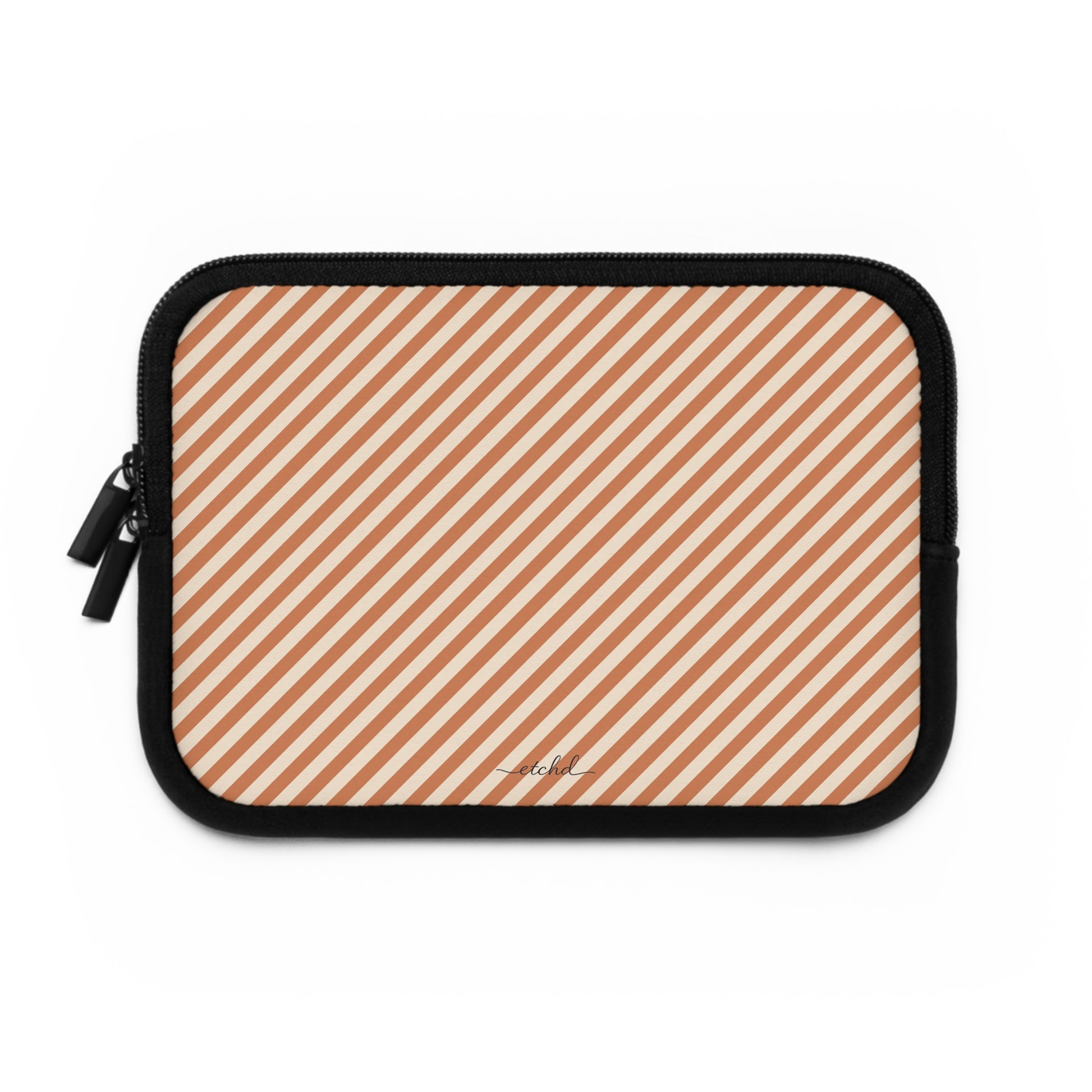 Terracotta & Cream Striped Diagonal Custodia per laptop di etchd, vista 2