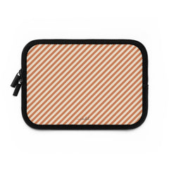 Terracotta & Cream Striped Diagonal Custodia per laptop di etchd, vista 2