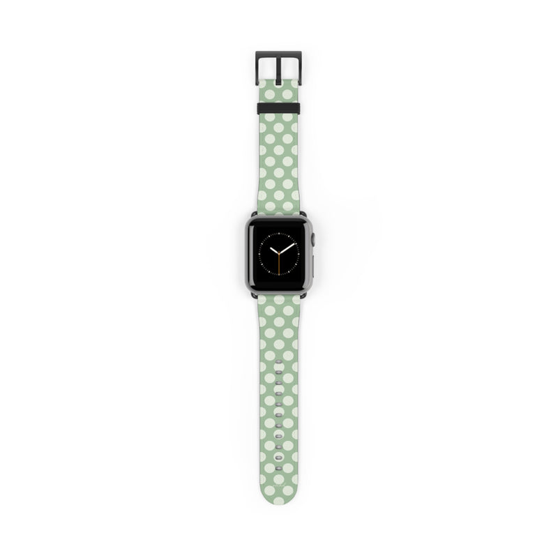 Cream & Sage Polka Dot Smartwatch Strap-zoom-