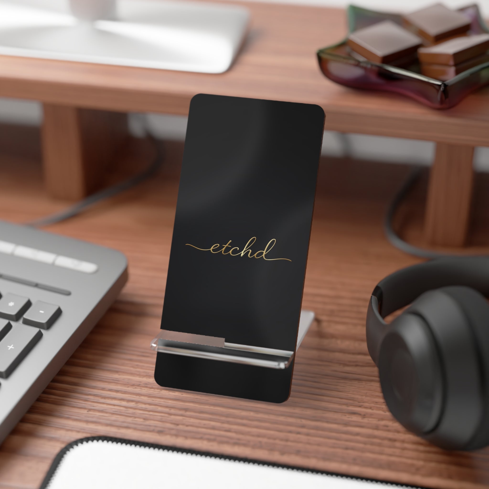 Etchd Signature Black Phone Stand by etchd, view 3
