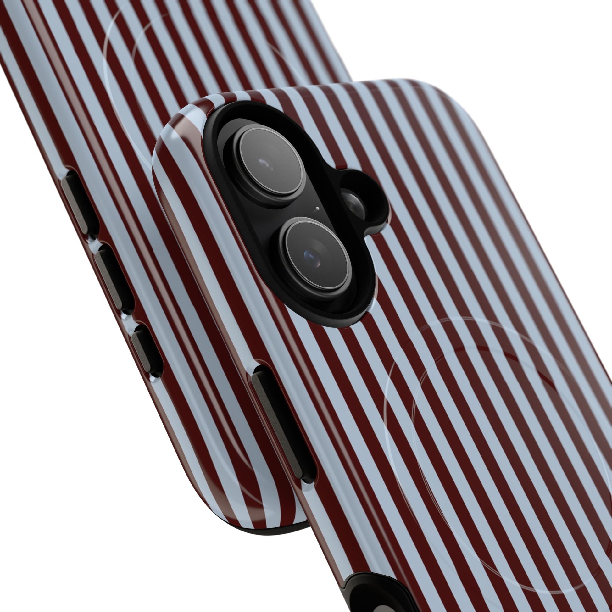 Blue & Cherry Striped Magnetic Phone Case by etchd, view 87
