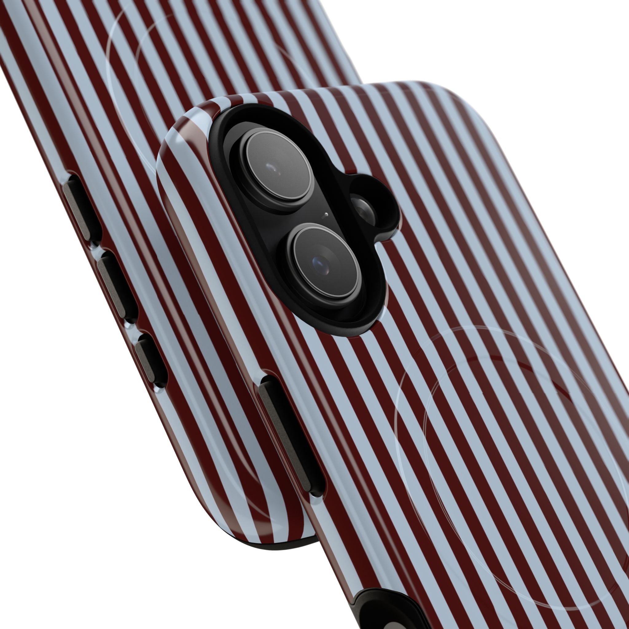 Blue & Cherry Striped Magnetic Phone Case by etchd, view 87