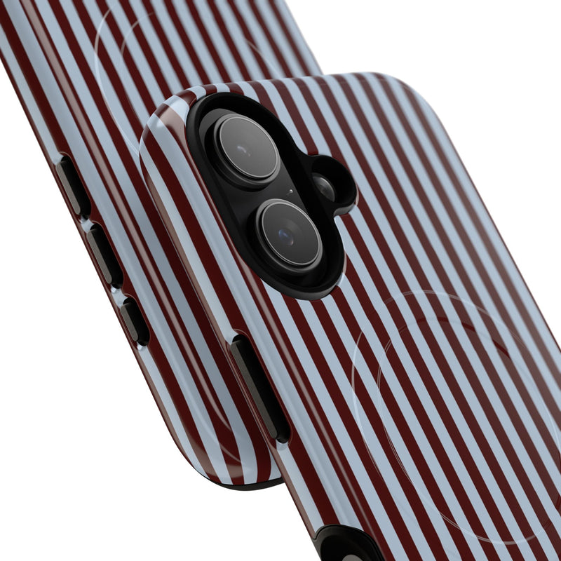Blue & Cherry Striped Magnetic Phone Case by etchd, view 87