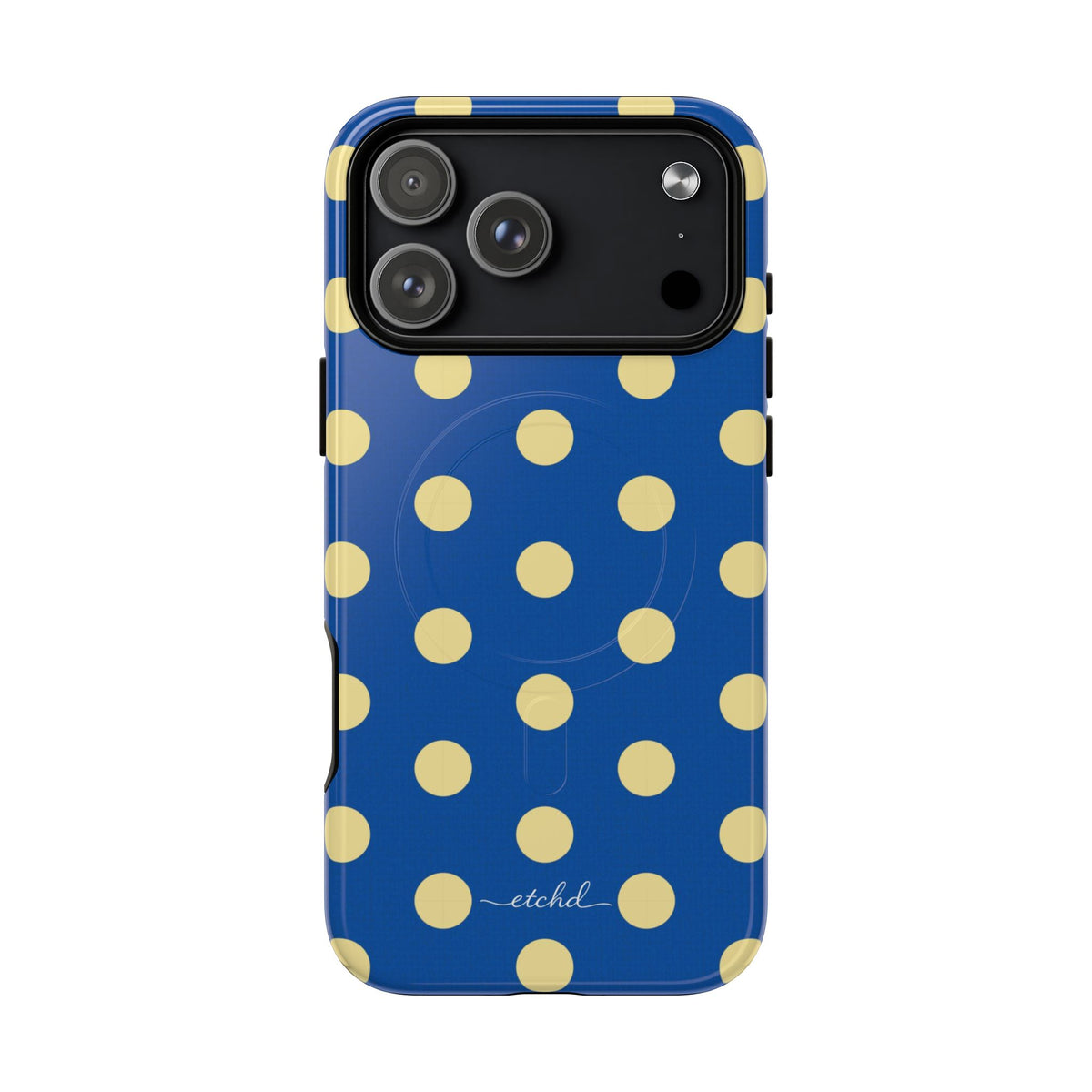 Butter & Cobalt Polka Dot Magnetic Phone Case by etchd, view 31