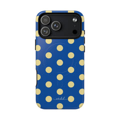 Butter & Cobalt Polka Dot Magnetic Phone Case by etchd, view 31