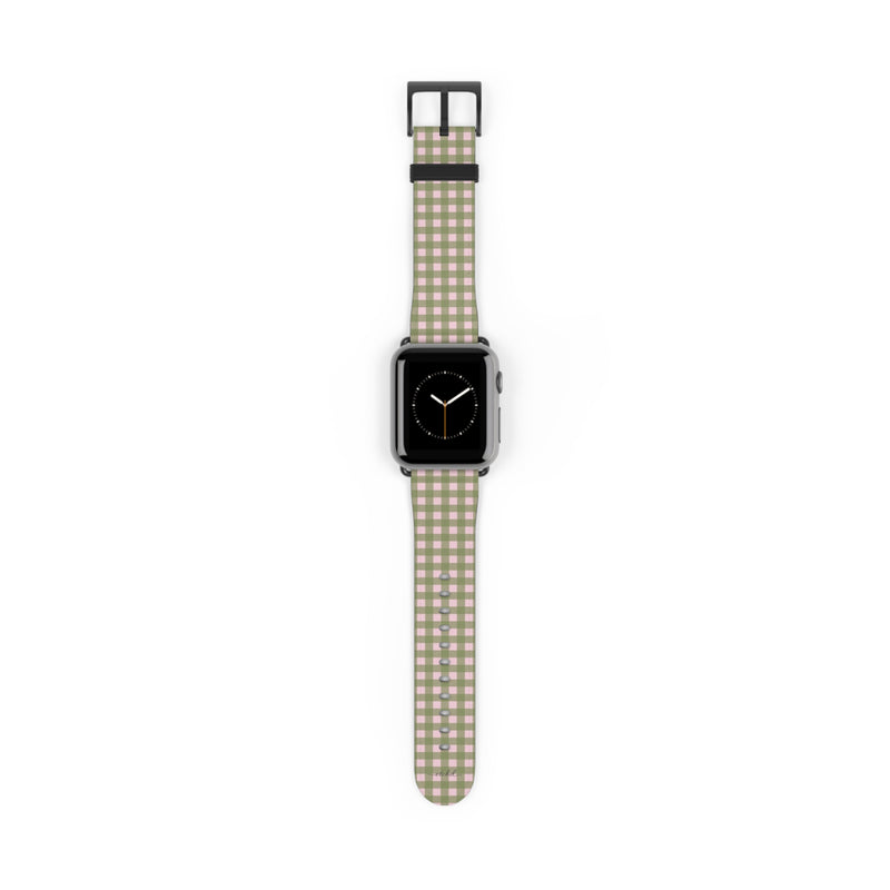 Green & Pink Gingham Cinturino per smartwatch di etchd