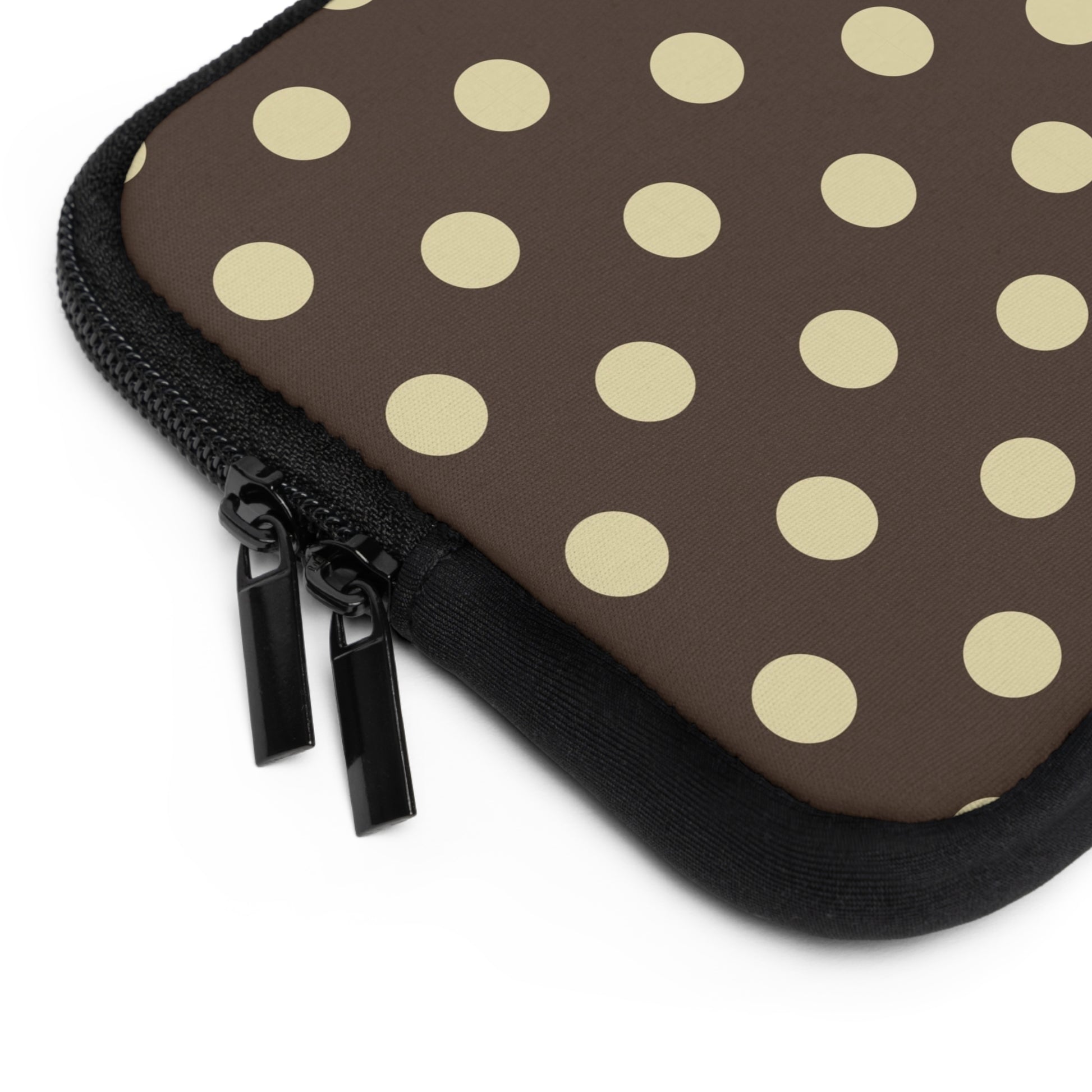 Brown And Butter Yellow Polka Dot Laptop Sleeve by etchd, view 12