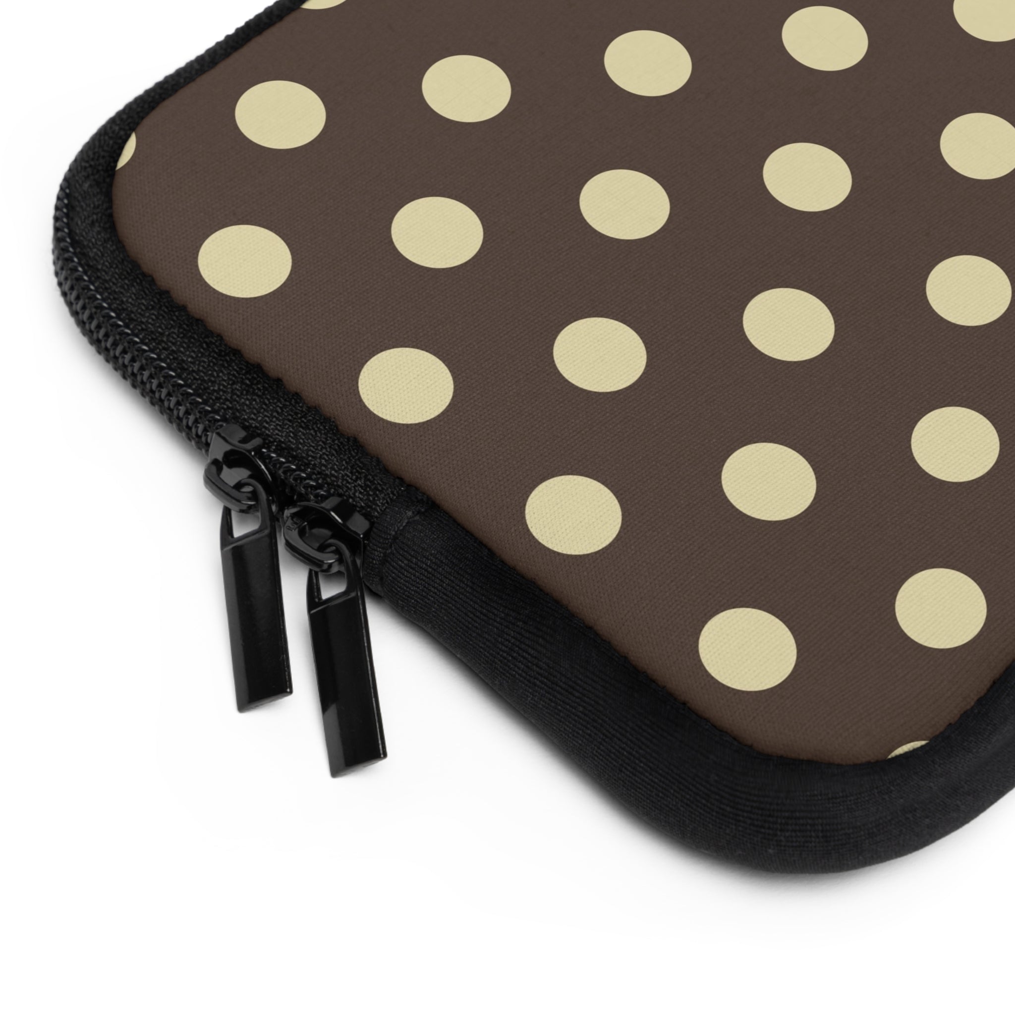 Brown And Butter Yellow Polka Dot Laptop Sleeve by etchd, view 12