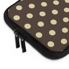 Brown And Butter Yellow Polka Dot Laptop Sleeve by etchd, view 12
