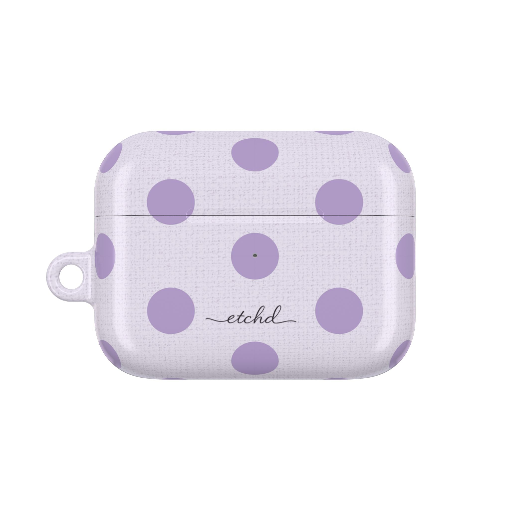 Lilac & Cream Polka Dot AirPod Case by etchd, view 2