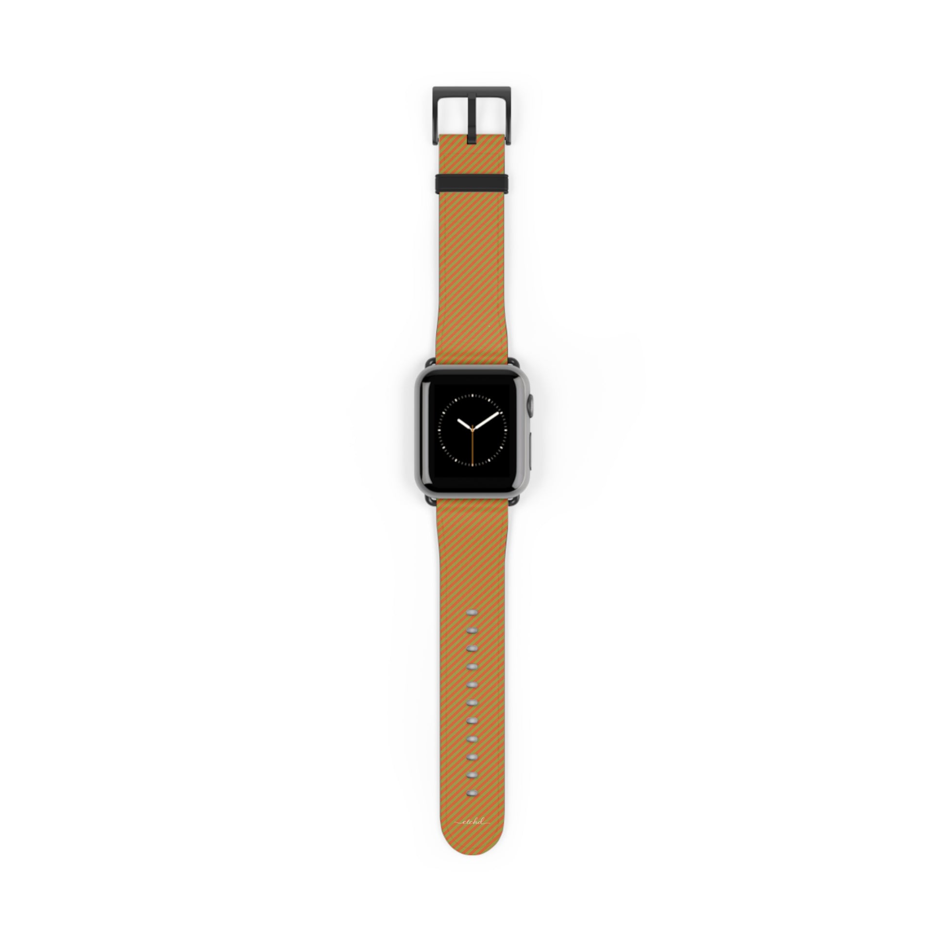 Persimmon And Wasabi Diagonal Smartwatch Strap by etchd