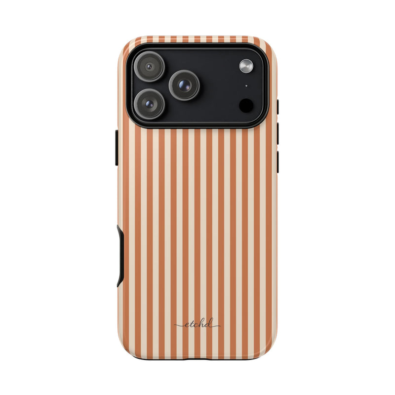 Terracotta & Cream Striped Phone Case by etchd, view 59