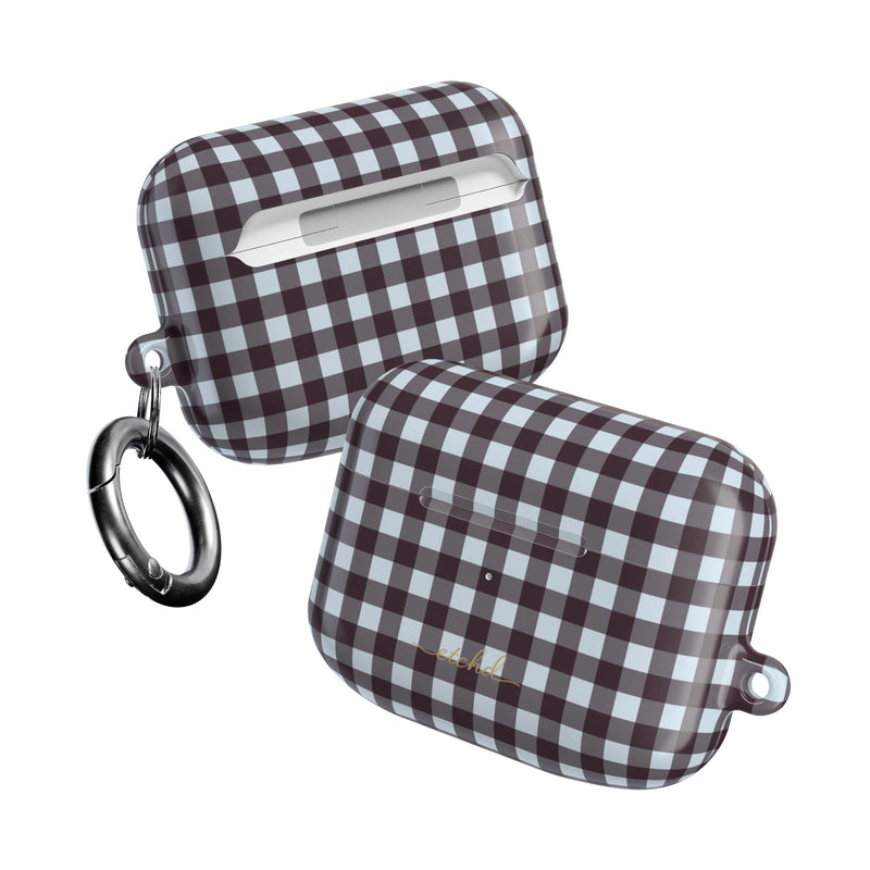 Blue & Plum Gingham AirPod Case by etchd, view 10
