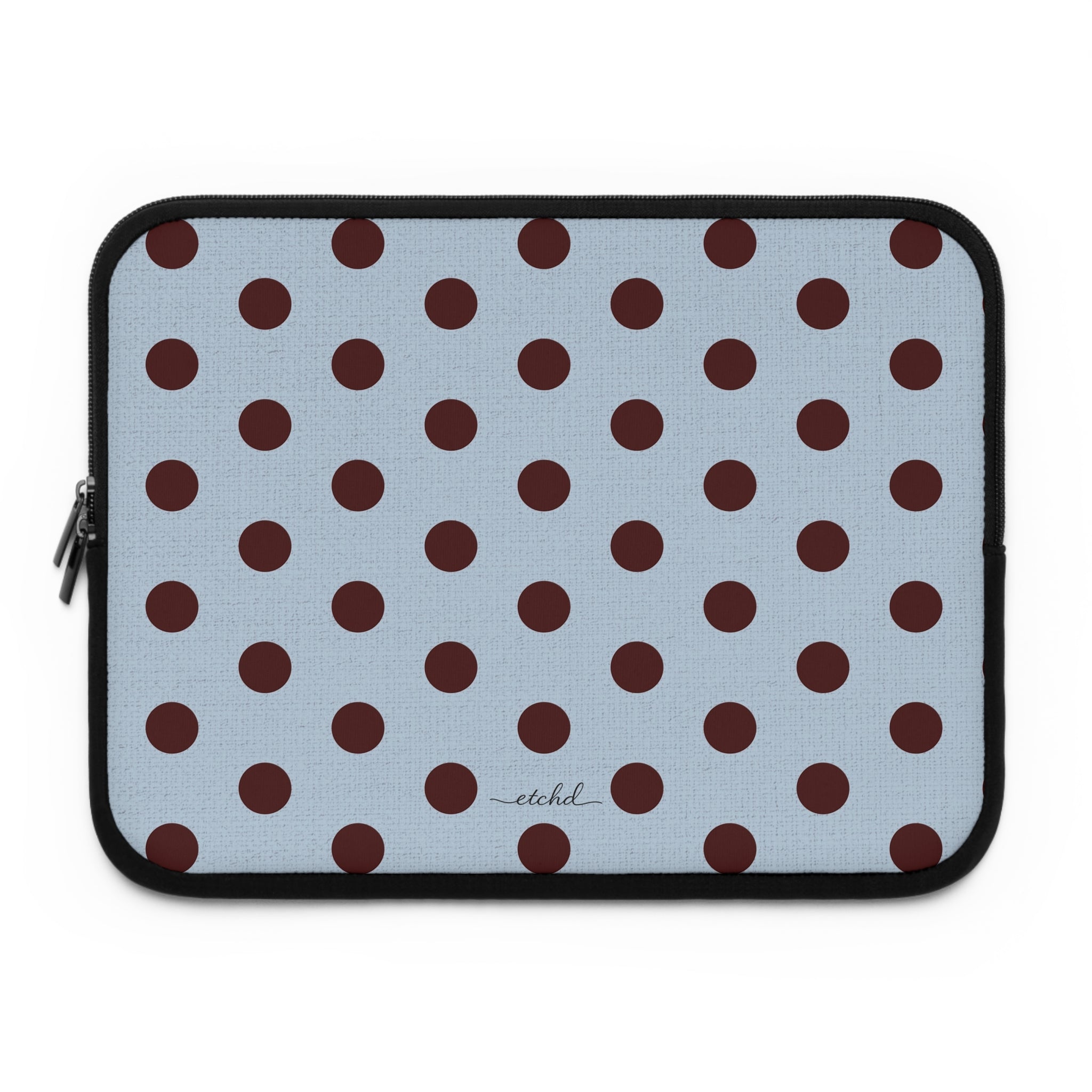 Blue & Cherry Polka Dot Laptop Sleeve by etchd